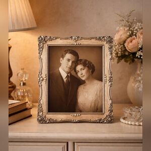 Vintage Silver and Enamel Frame For 4x6" Photo